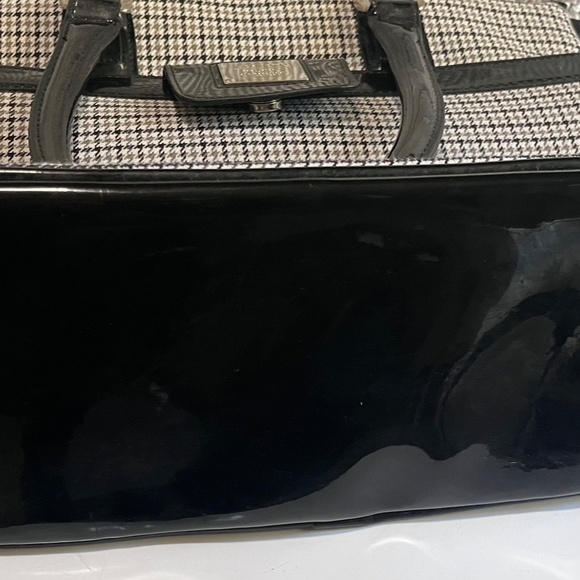 iz Claiborne Houndstooth Patent Tote Work Bag NWOT - Picture 6 of 7